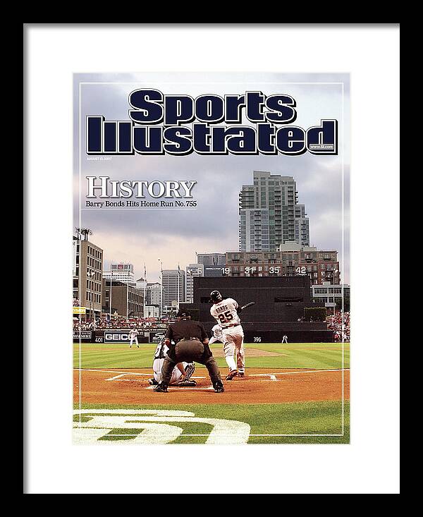 Magazine Cover Framed Print featuring the photograph San Francisco Giants Barry Bonds... Sports Illustrated Cover by Sports Illustrated