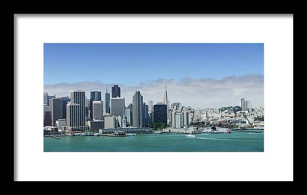 Downtown District Framed Print featuring the photograph San Francisco Skyline Panoramic View by 4fr