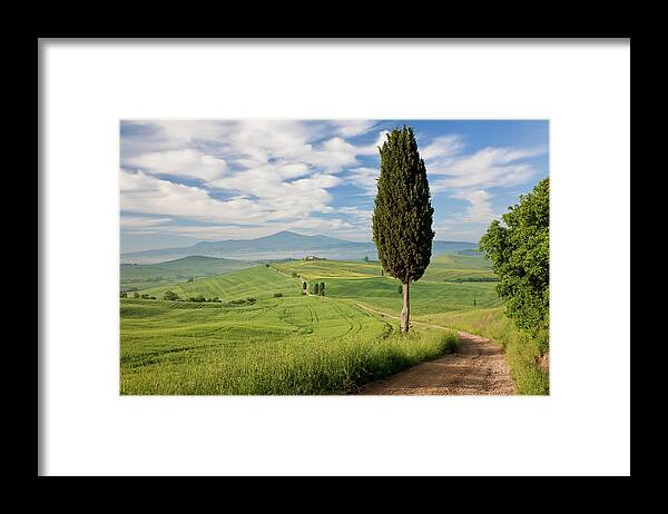 Scenics Framed Print featuring the photograph San Quirico Dorcia, Val Dorcia by Peter Adams