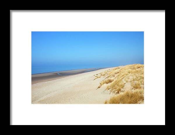 Grass Framed Print featuring the photograph Sand Dunes And Beach, Clear Day by Sara winter