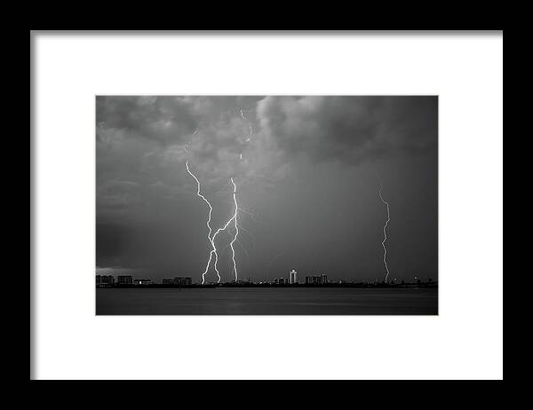 Beach Framed Print featuring the photograph Sand Key Lightning by Joe Leone