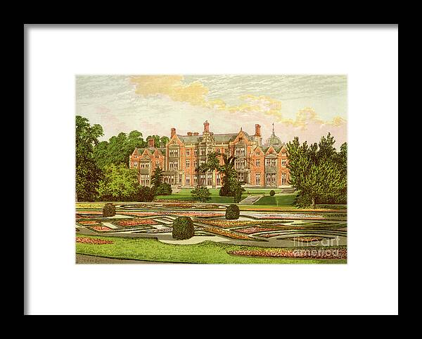 Engraving Framed Print featuring the drawing Sandringham, Norfolk, Home by Print Collector