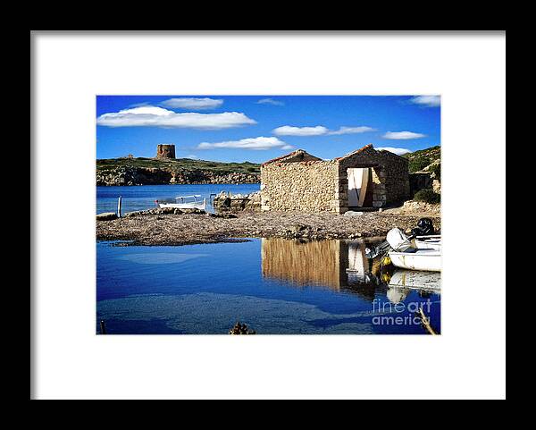 Sea Framed Print featuring the digital art Sanitja Cove by Dee Flouton