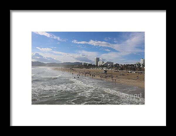 Beach Framed Print featuring the photograph Santa Monica Beach , Santa Monica, California by John Shiron