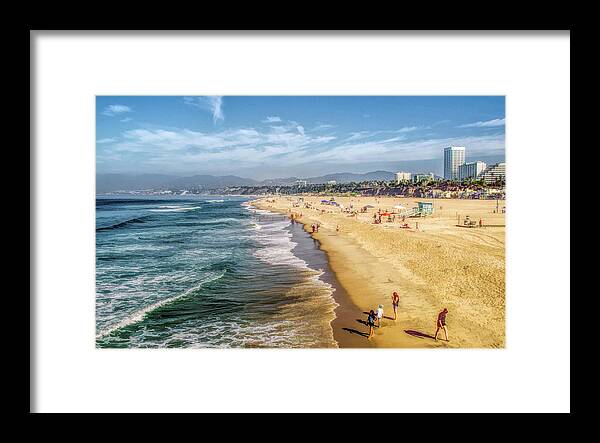 Santa Monica Framed Print featuring the painting Santa Monica Beach by Christopher Arndt
