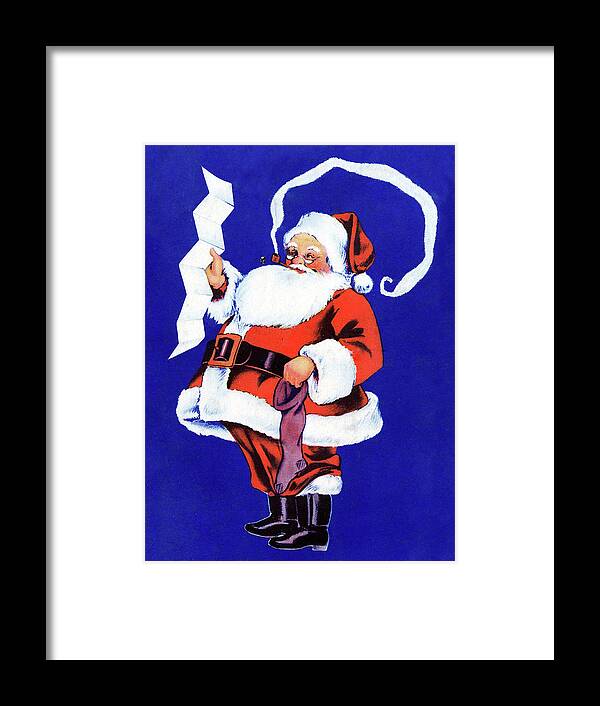Santa Framed Print featuring the digital art Santa with empty sock by Long Shot