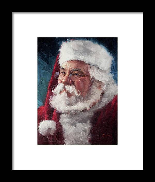 Santa2015 Framed Print featuring the painting Santa2015 by Meadowpaint