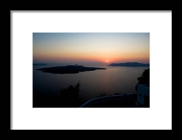 Greece Framed Print featuring the photograph Santorini Earth, Sky And Sea by Earleliason