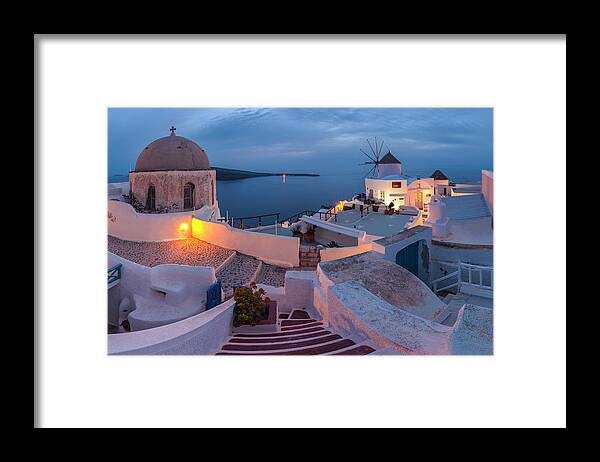 Greece Framed Print featuring the photograph Santorini by Evgeni Dinev