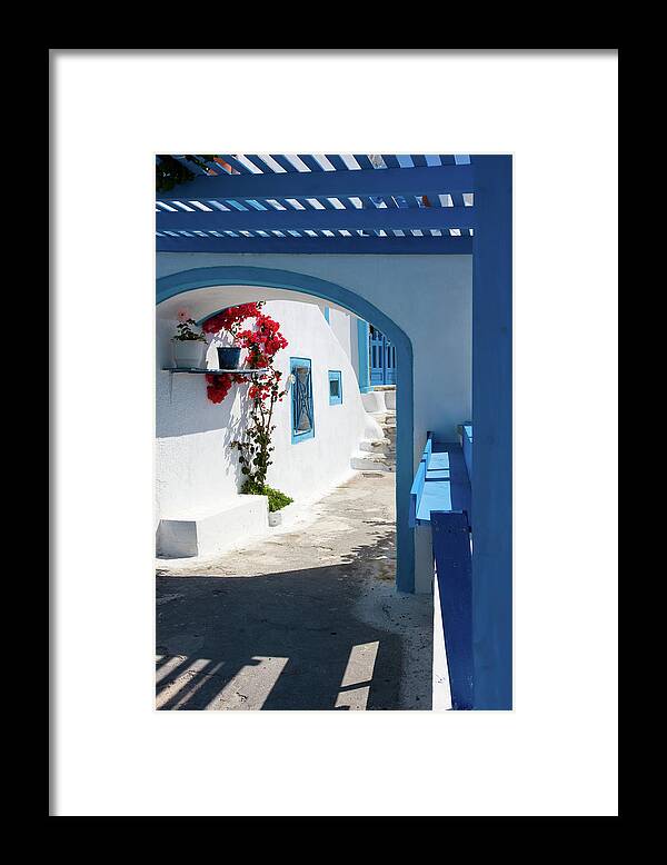 Greek Culture Framed Print featuring the photograph Santorini Street by Arturbo