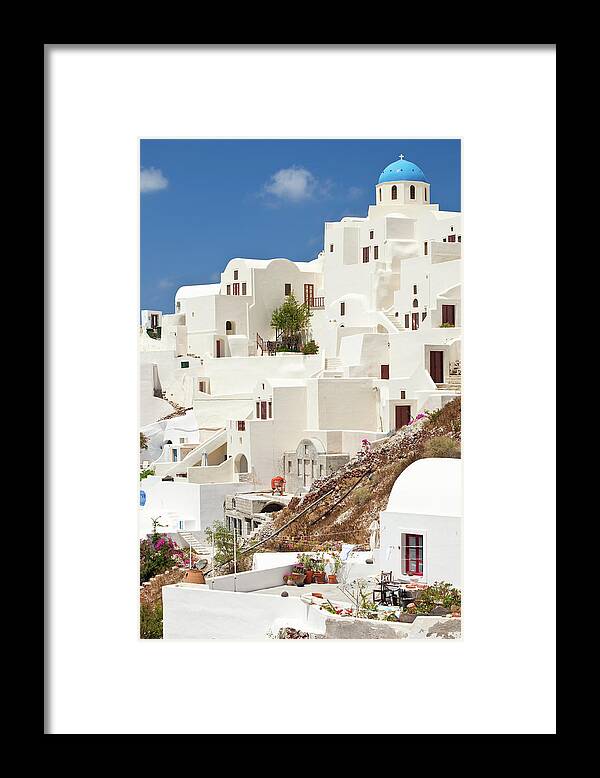 Steps Framed Print featuring the photograph Santorini by Traveler1116
