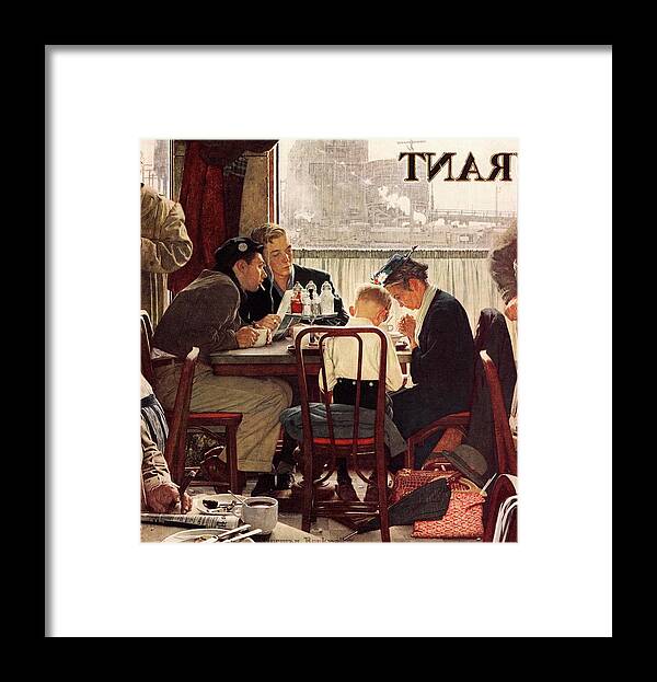 Eating Framed Print featuring the painting Saying Grace by Norman Rockwell