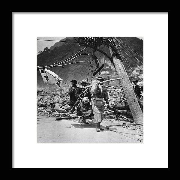 Rubble Framed Print featuring the photograph Scenes From Earthquake Stricken Japan by Bettmann