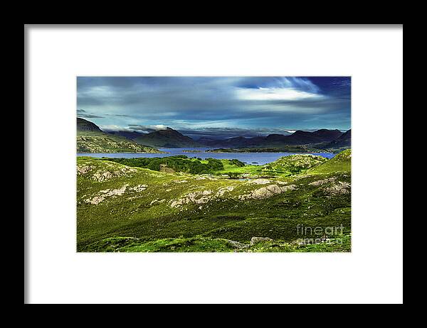 Agriculture Framed Print featuring the photograph Scenic Coastal Landscape With Remote Village Around Loch Torridon And Loch Shieldaig In Scotland by Andreas Berthold