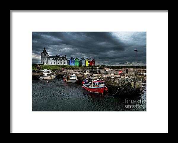 Accommodation Framed Print featuring the photograph Scenic Harbor At John o'Groats In Scotland by Andreas Berthold