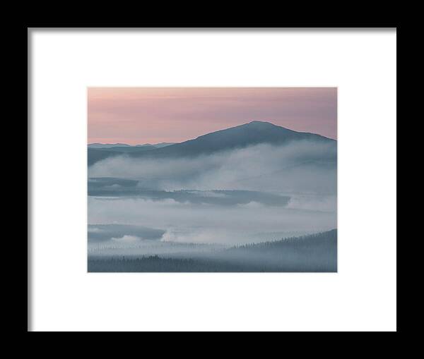 Mountain Framed Print featuring the photograph Scenic View Of Clouds Covering Mountain During Sunset by Cavan Images