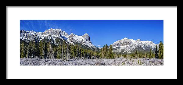 Photography Framed Print featuring the photograph Scenic View Of Snowy Mountain, Canada by Panoramic Images
