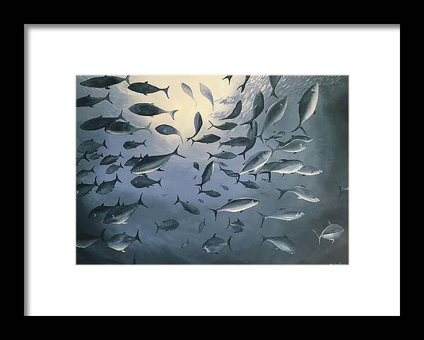 School Of Fish Framed Print featuring the painting School of Fish 2 by Winton Bochanowicz