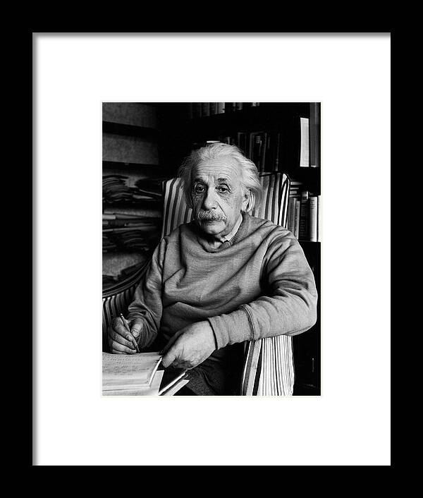 Albert Einstein Framed Print featuring the photograph Scientist Albert Einstein by Alfred Eisenstaedt