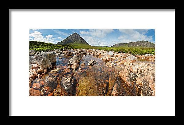 Scenics Framed Print featuring the photograph Scotland Clear Mountain Stream Panorama by Fotovoyager
