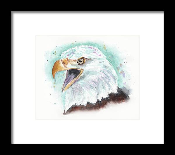 Eagle Framed Print featuring the painting Screamin' Eagle by Jeanette Mahoney