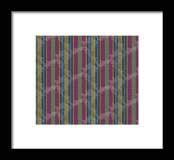 Scroll Stripe Plum Framed Print featuring the digital art Scroll Stripe Plum by Bill Jackson