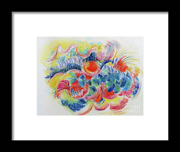 Frenzy Framed Print featuring the painting Sea Frenzy by Rosanne Licciardi