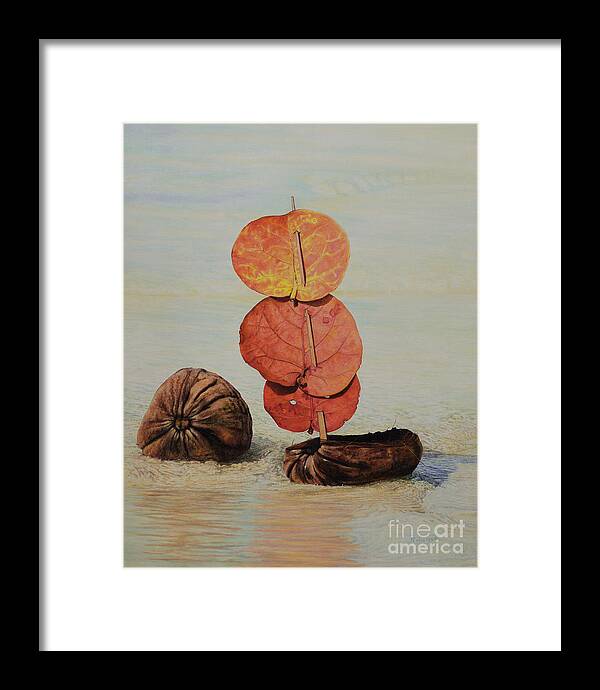 Still Life Framed Print featuring the painting Sea Grape Sails by Nicole Minnis