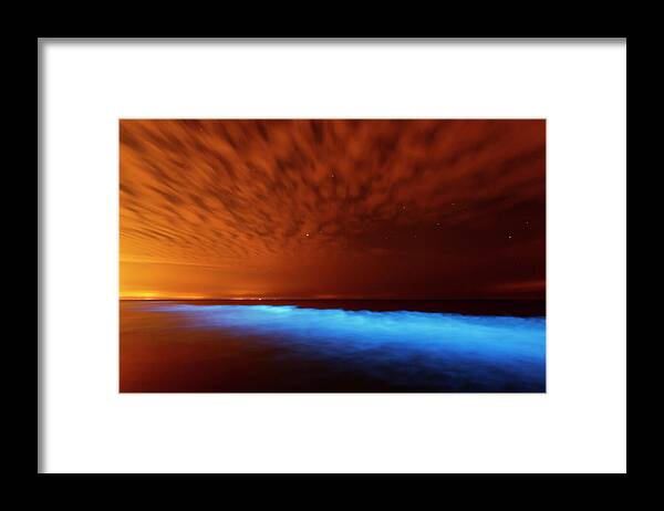Seasparkle Framed Print featuring the photograph Sea sparkle series - Natural light show by Roeselien Raimond