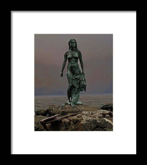 Statue Framed Print featuring the photograph Seal Woman Statue by Imagery-at- Work