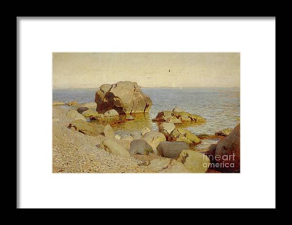 Time Of Day Framed Print featuring the drawing Seashore. The Crimea, 1886. Artist by Heritage Images