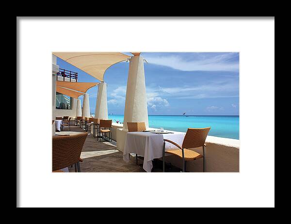 Water's Edge Framed Print featuring the photograph Seaside Restaurant by Sarah8000