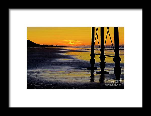 Sunset Framed Print featuring the photograph Seaside Sunset at Saltburn by Martyn Arnold