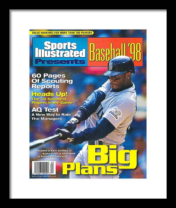 American League Baseball Framed Print featuring the photograph Seattle Mariners Ken Griffey Jr, 1998 Mlb Baseball Preview Sports Illustrated Cover by Sports Illustrated