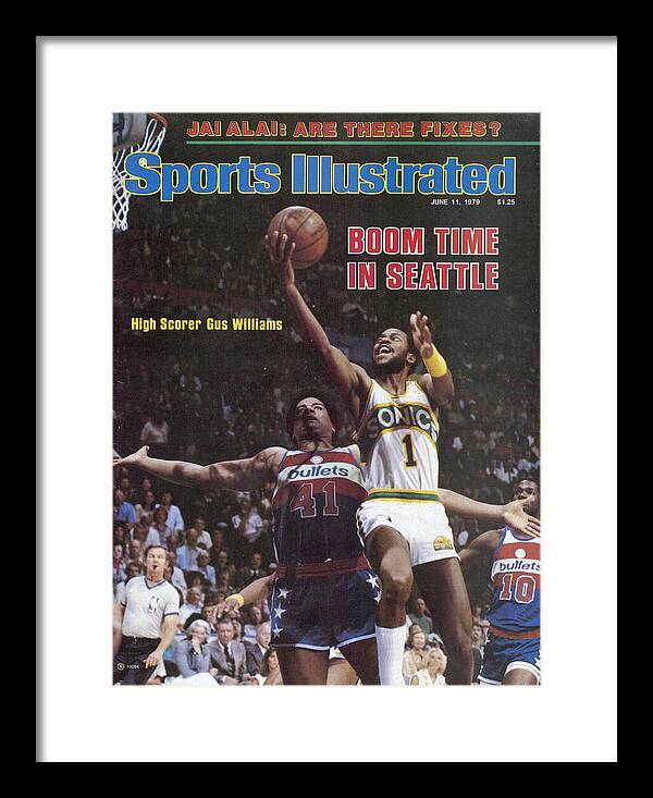 Playoffs Framed Print featuring the photograph Seattle Supersonics Gus Williams, 1979 Nba Finals Sports Illustrated Cover by Sports Illustrated