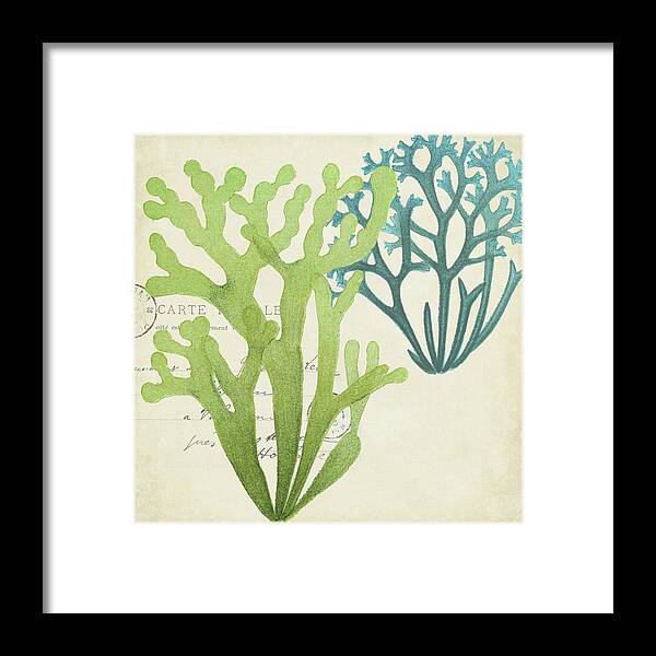 Coastal & Tropical Framed Print featuring the painting Seaweed Overlay II by Studio W
