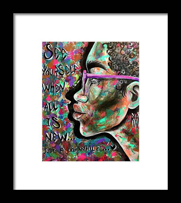 Depressed Framed Print featuring the painting See yourself when all is new by Artist RiA
