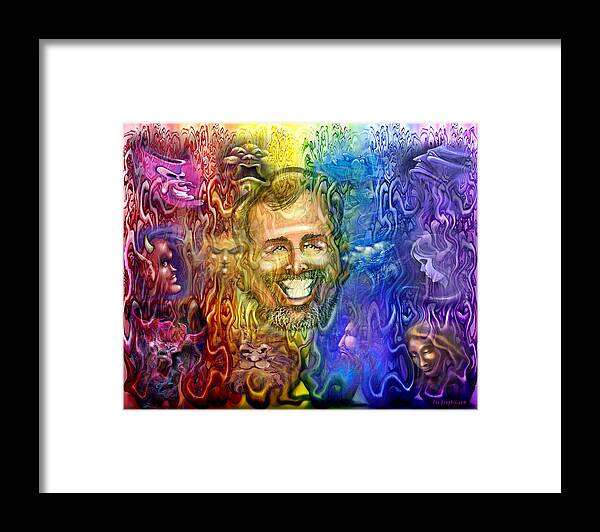 Self Portrait Framed Print featuring the digital art Self Portrait as Interwoven Spectrum of Emotions by Kevin Middleton