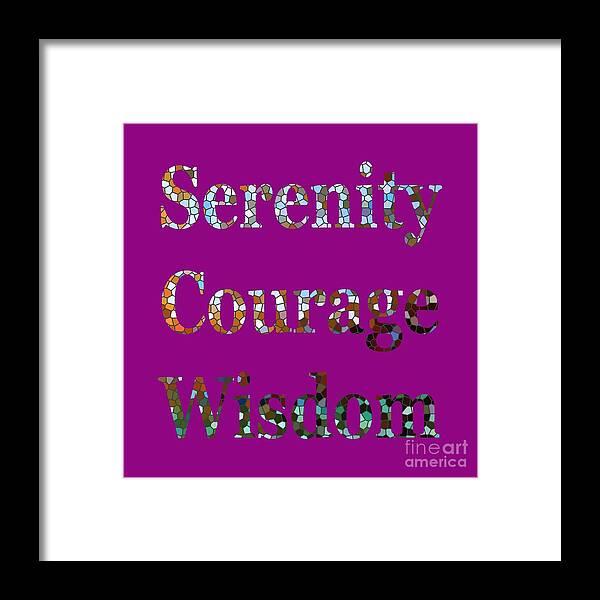 Serenity Framed Print featuring the digital art Serenity Courage Wisdom 1005 by Corinne Carroll