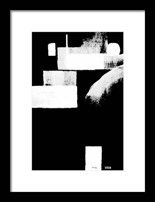 Minimalism Framed Print featuring the painting Seriously Black and White by VIVA Anderson