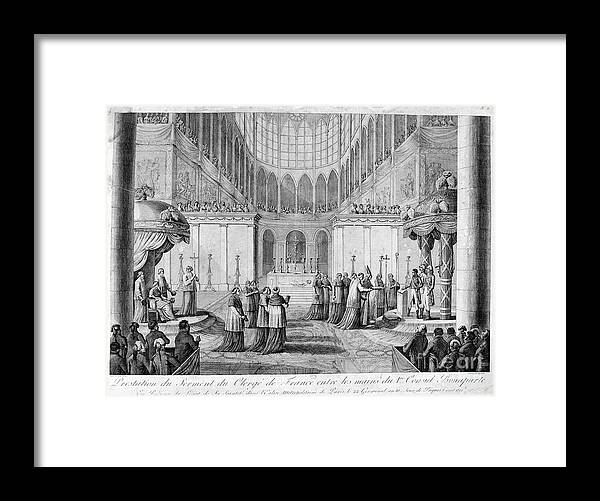 Engraving Framed Print featuring the drawing Service Of The Oath Of The Clergy by Print Collector