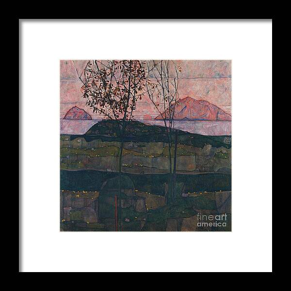 Oil Painting Framed Print featuring the drawing Setting Sun, 1913. Artist Schiele, Egon by Heritage Images