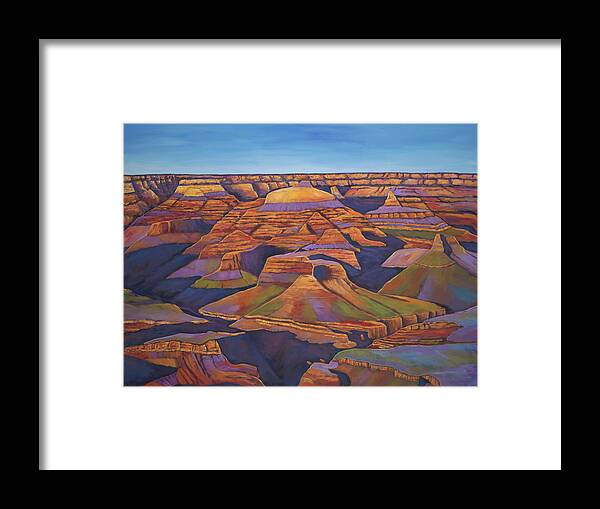 Grand Canyon Framed Print featuring the painting Shadows and Breezes by Johnathan Harris
