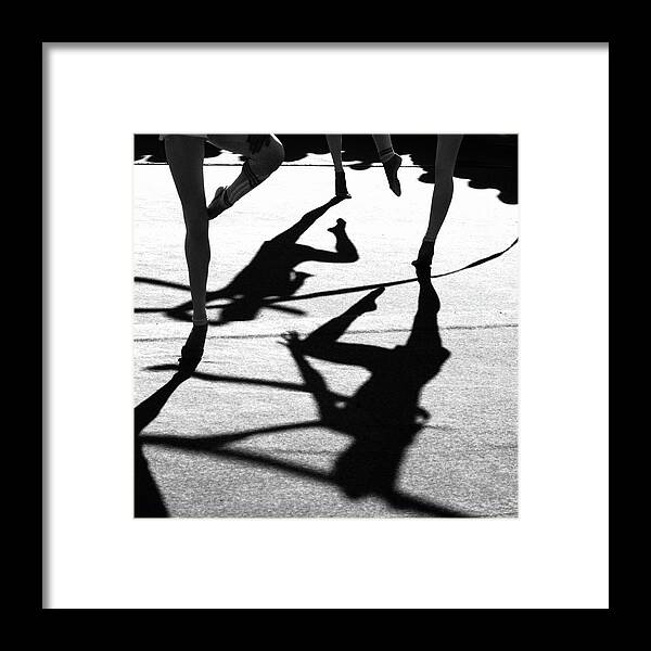Shadow Framed Print featuring the photograph Shadows Of Women Dancing On Dance by Win-initiative/neleman