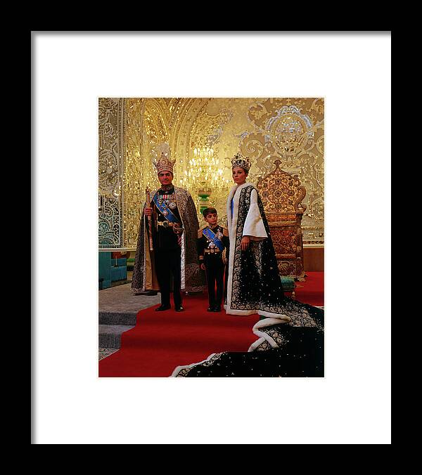 Color Image Framed Print featuring the photograph Shah of Iran and Family by Dmitri Kessel