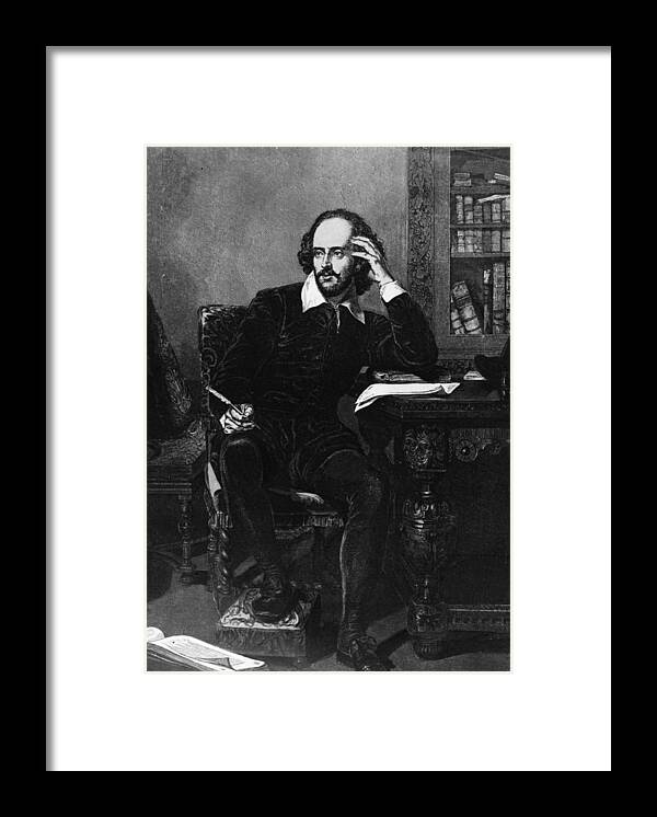 People Framed Print featuring the digital art Shakespeare by Hulton Archive