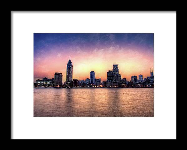 Outdoors Framed Print featuring the photograph Shanghai Skyline by Photo By Dan Goldberger