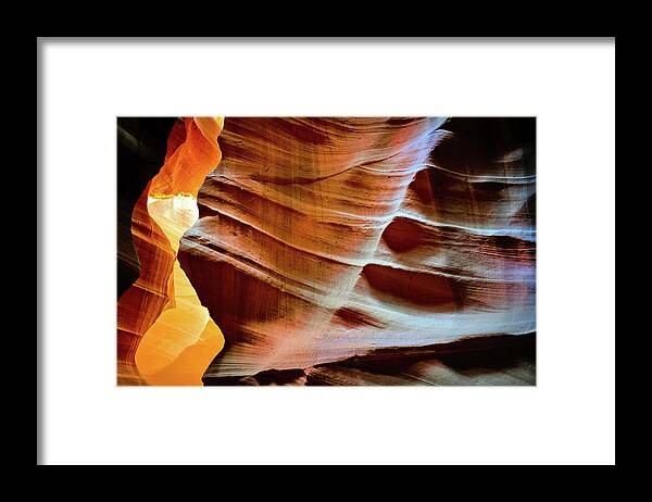 Scenics Framed Print featuring the photograph Shapes At Antelope Canyon In Arizona by Pavliha