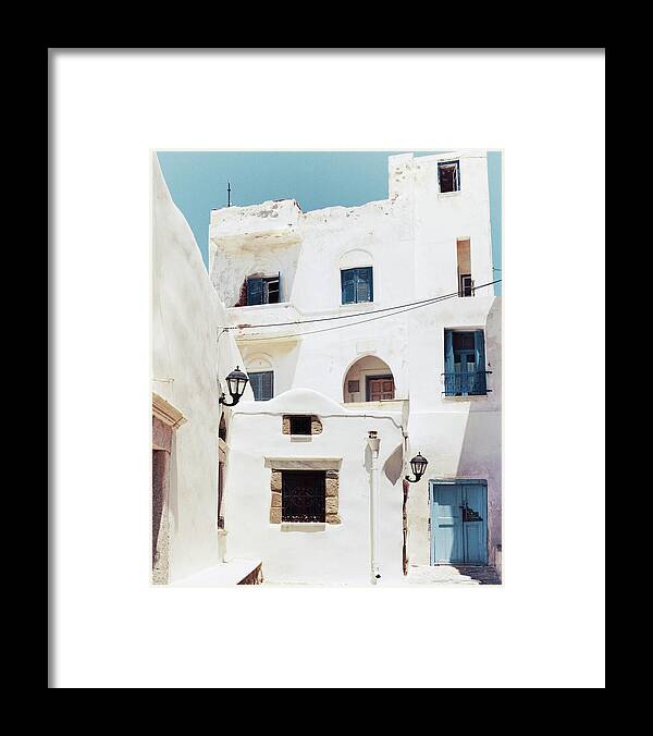 Greece Framed Print featuring the photograph Shapes of Windows by Lupen Grainne