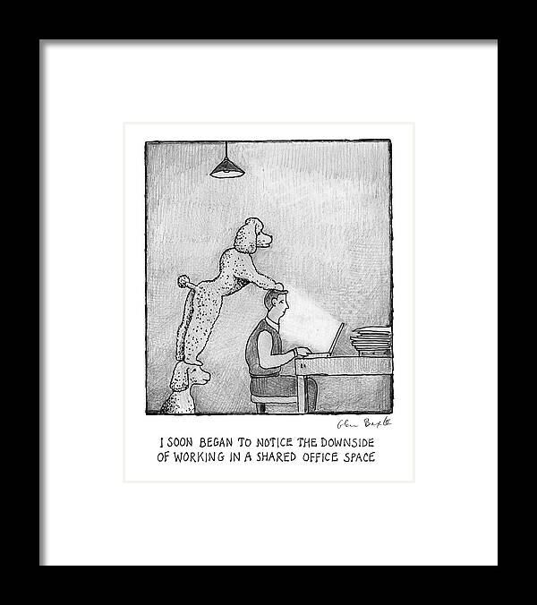 Captionless Framed Print featuring the drawing Sharing An Office by Glen Baxter